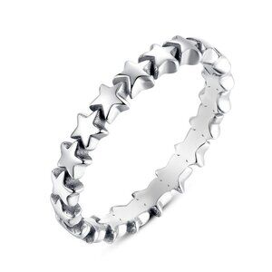Star Connected Cute Sweet Silver Star Ring for Women, VIP133